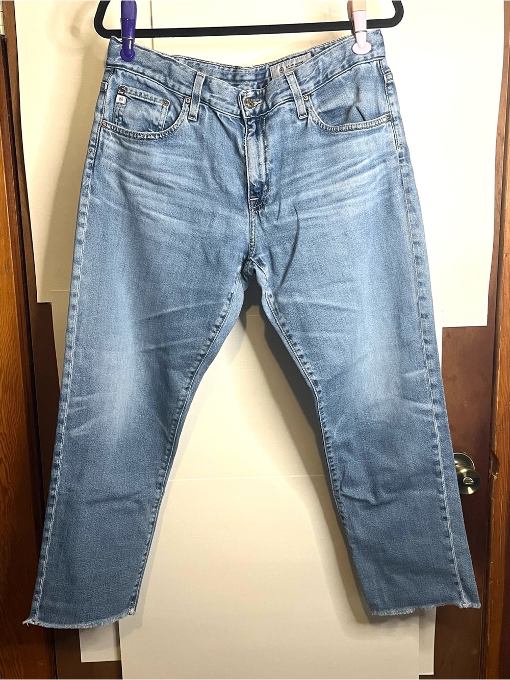 AG Adriano Goldschmied Women’s 30R “Ex-Boyfriend Slim” Mid-Rise Cropped Jeans